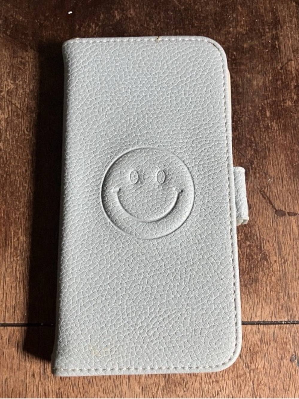 Portfolio Imitation Leather Folding Case Wallet for iPhone 12, Key Ring, Smiley